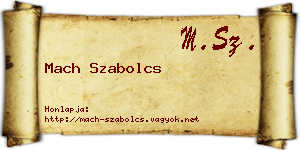 Mach Szabolcs névjegykártya